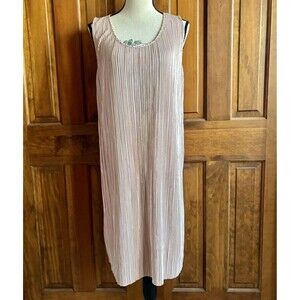 H&M Women's Accordion Pleated Pink Sleeveless Metallic Dress Size Medium